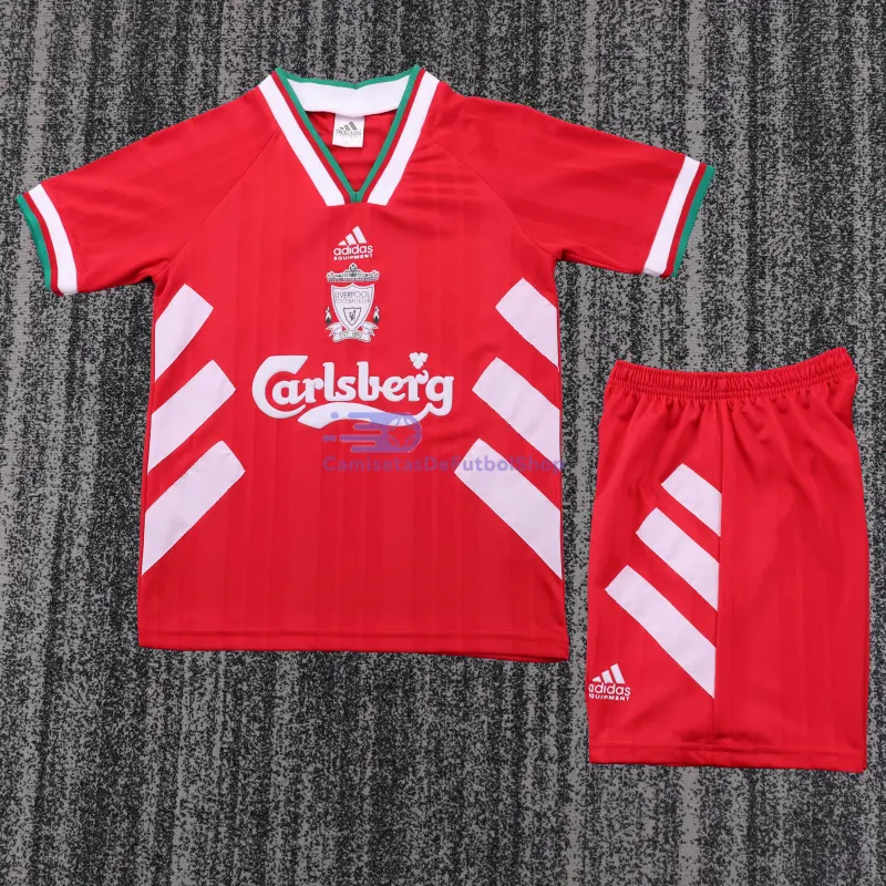 Camiseta Liverpool 1993/95 1ª Equipación Retro Rojo Niño Kit