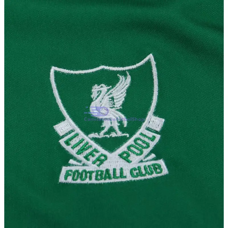 Camiseta Liverpool 1991/92 2ª Equipación Retro Verde/Blanco Niño Kit