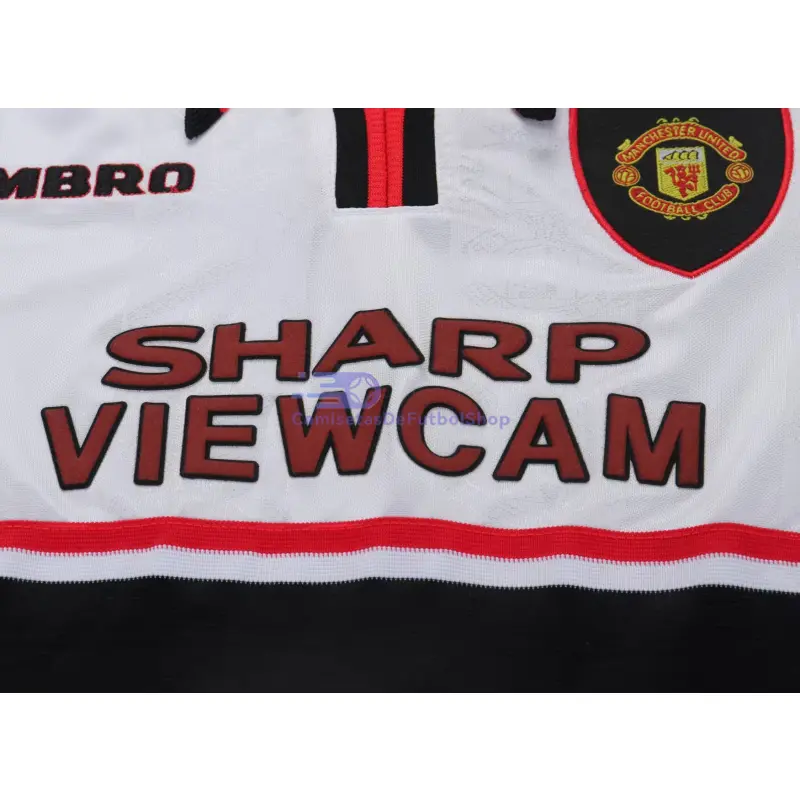 Camiseta Manchester United 1998/99 2ª Equipación Retro Blanco Niño Kit