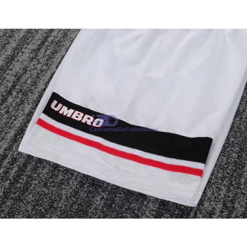 Camiseta Manchester United 1998/99 2ª Equipación Retro Blanco Niño Kit