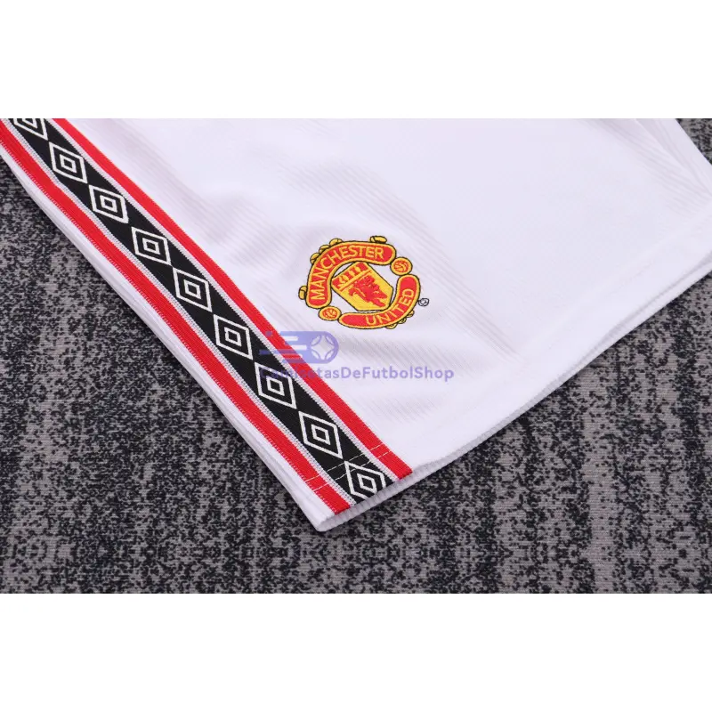 Camiseta Manchester United 1998/99 Edición Conmemorativa Blanco Niño Kit
