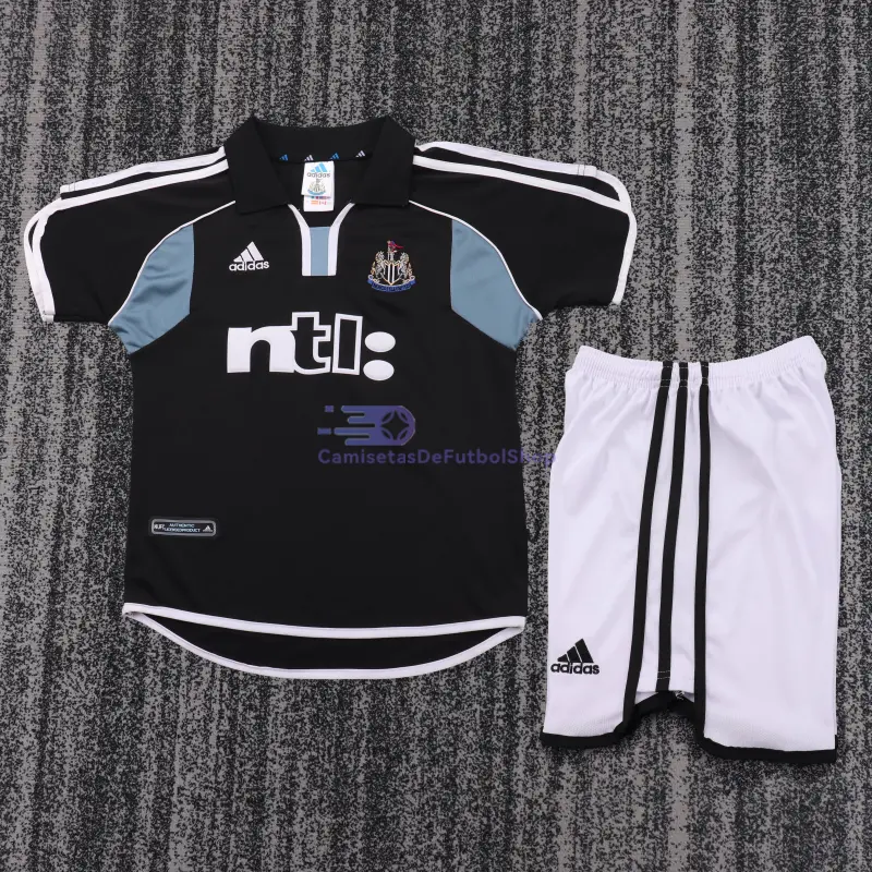 Camiseta Newcastle United 2000/01 2ª Equipación Retro Negro Niño Kit