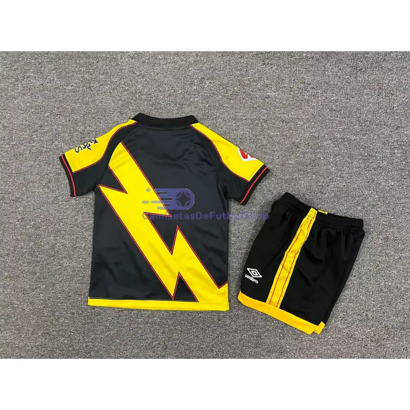 Camiseta Rayo Vallecano 2025/2026 3ª Equipación Amarillo/Negro Niño Kit con Parche La Liga