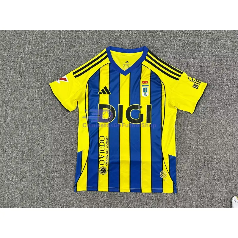 Camiseta Real Oviedo 2025/2026 2ª Equipación Azul/Amarillo con Parche La Liga