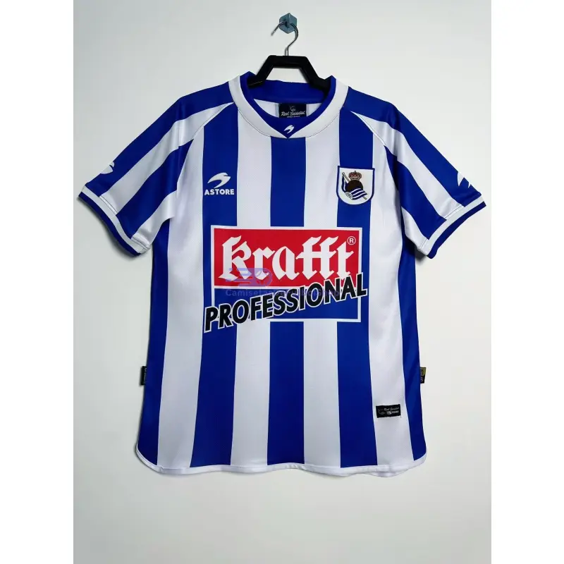 Camiseta Real Sociedad 2002/03 1ª Equipación Retro Azul/Blanco