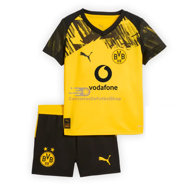 Camiseta Borussia Dortmund 2025/2026 1ª Equipación Amarillo Niño Kit