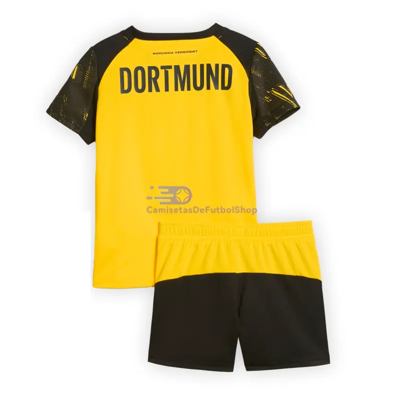 Camiseta Borussia Dortmund 2025/2026 1ª Equipación Amarillo Niño Kit