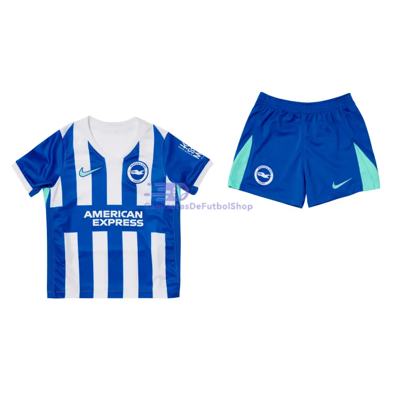 Camiseta Brighton 2025/2026 1ª Equipación Azul/Blanco Niño Kit