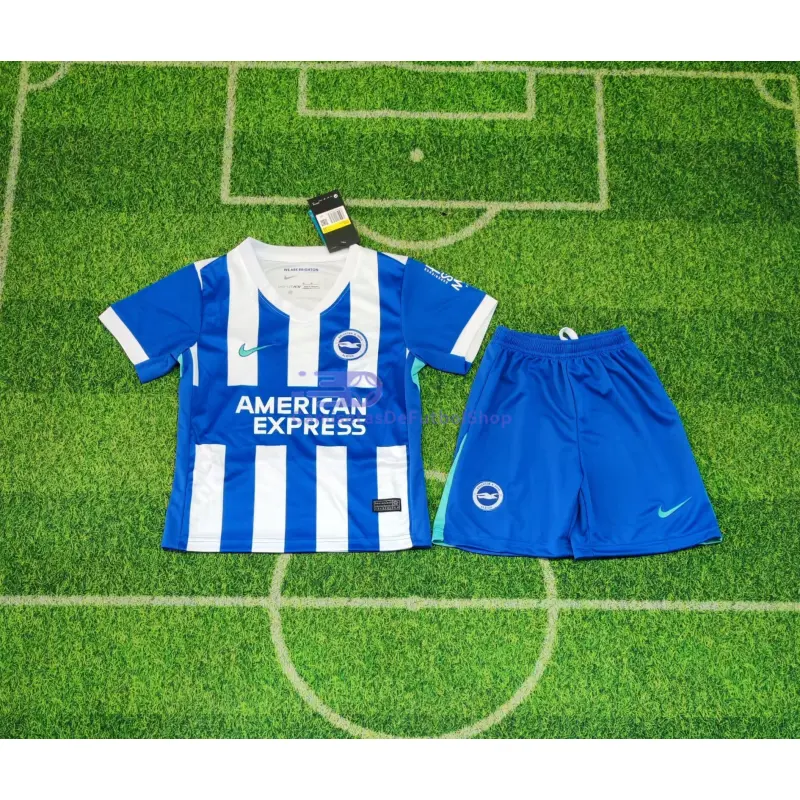 Camiseta Brighton 2025/2026 1ª Equipación Azul/Blanco Niño Kit