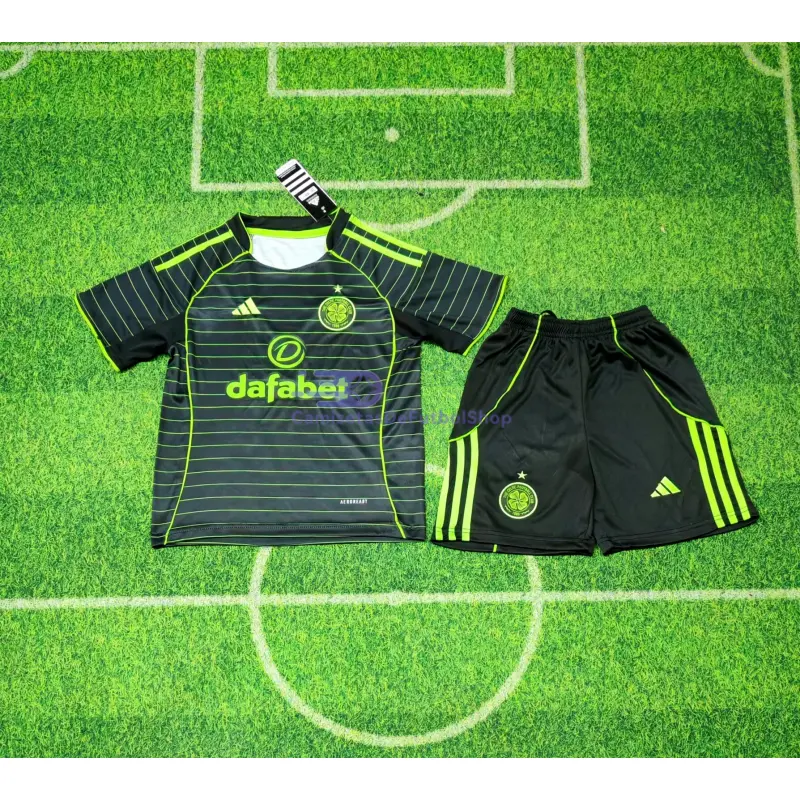 Camiseta Celtic 2025/2026 2ª Equipación Negro/Verde Niño Kit