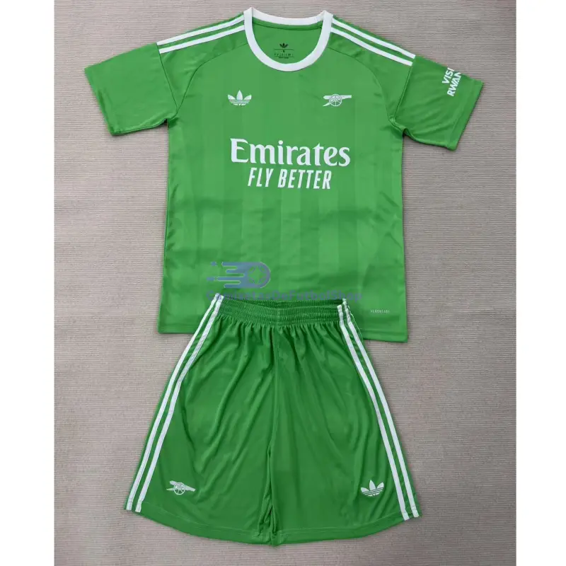 Camiseta de Portero Arsenal 2025/2026 Verde/Blanco Niño Kit