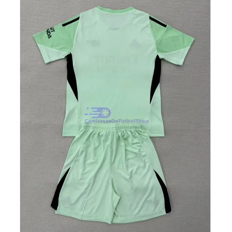 Camiseta de Portero Arsenal 2025/2026 Verde Claro/Negro Niño Kit