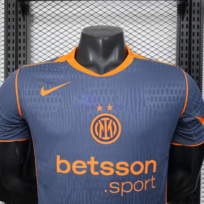 Camiseta Inter de Milan 2025/2026 3ª Equipación Gris/Naranja (EDICIÓN JUGADOR)
