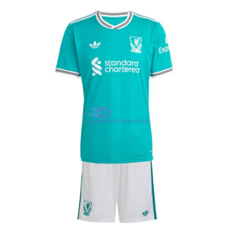 Camiseta Liverpool 2025/2026 3ª Equipación Verde Niño Kit