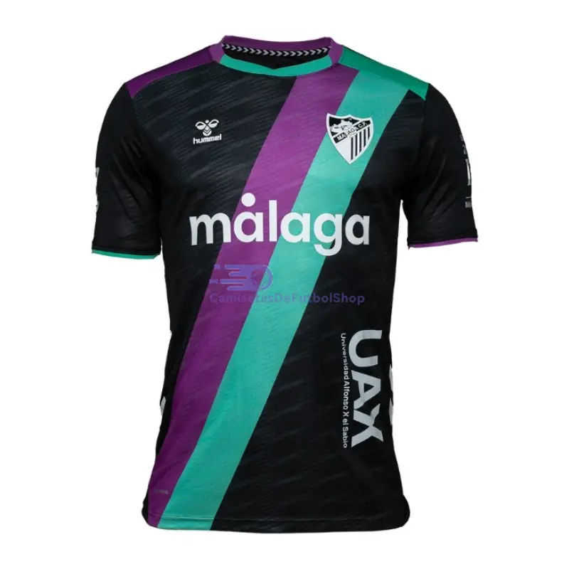 Camiseta Málaga CF 2025/2026 2ª Equipación Negro con Parche La Liga