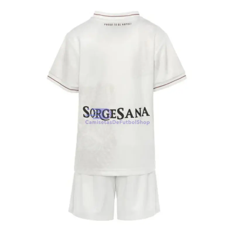 Camiseta Napoli 2025/2026 2ª Equipación Blanco Niño Kit