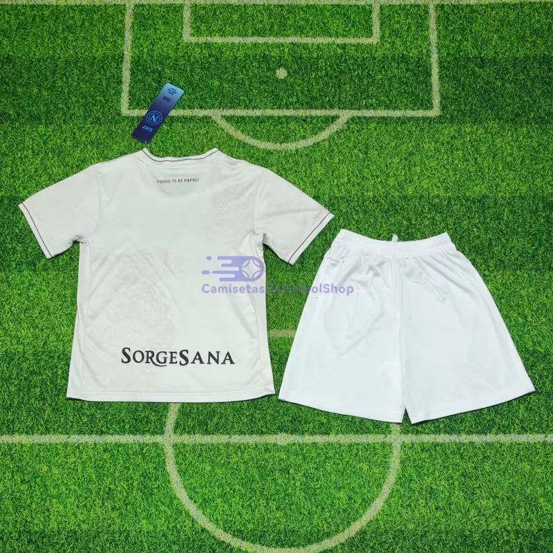 Camiseta Napoli 2025/2026 2ª Equipación Blanco Niño Kit