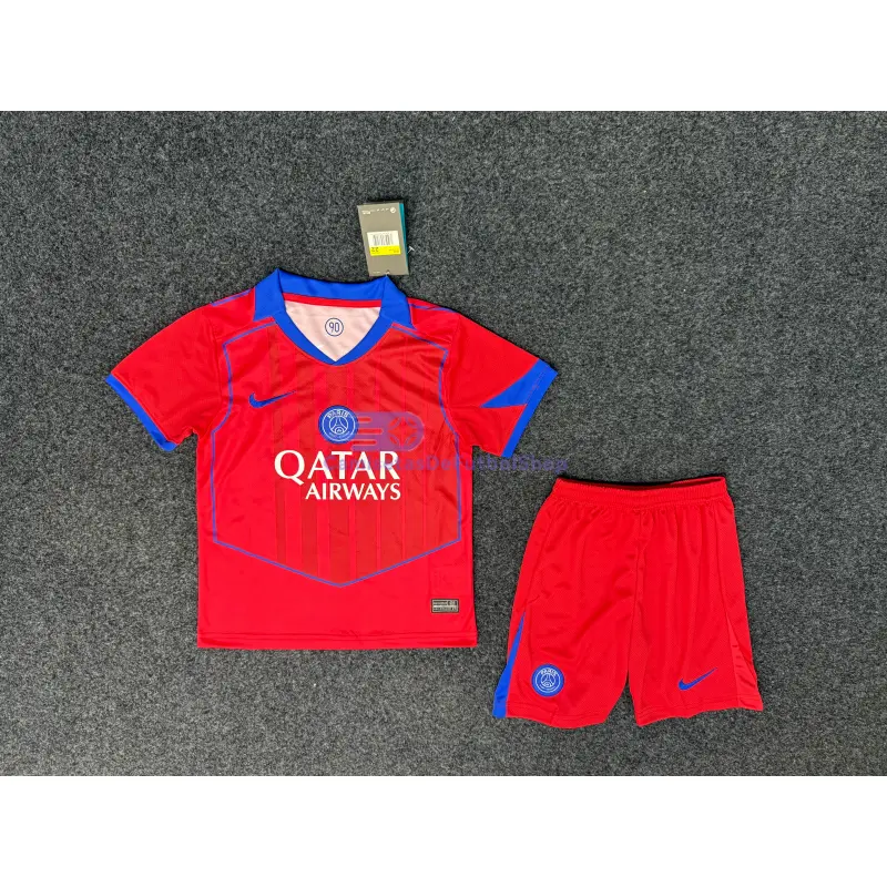Camiseta PSG 2025/2026 3ª Equipación Rojo Niño Kit