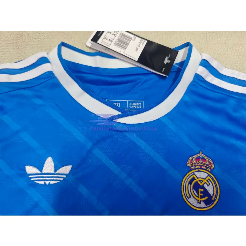 Camiseta Real Madrid 2025/2026 3ª Equipación Azul Niño Kit con Parche HP	
