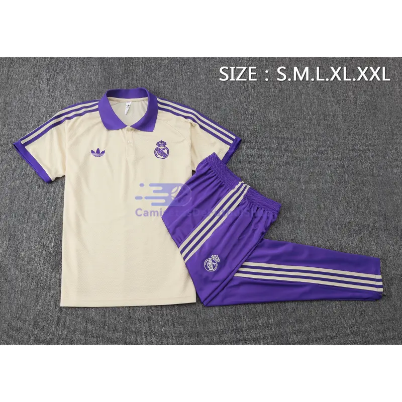 Polo Real Madrid 2025/2026 Beige/Morado