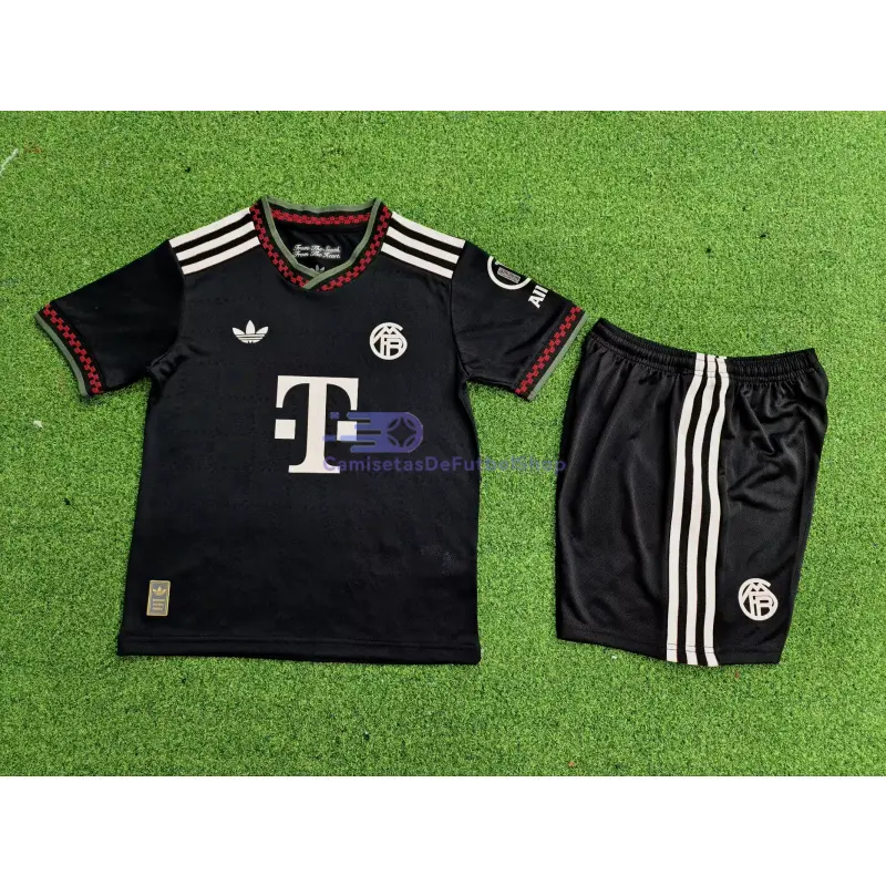 Camiseta Bayern Múnich 2025/2026 3ª Equipación Negro Niño Kit (EDICIÓN JUGADOR)