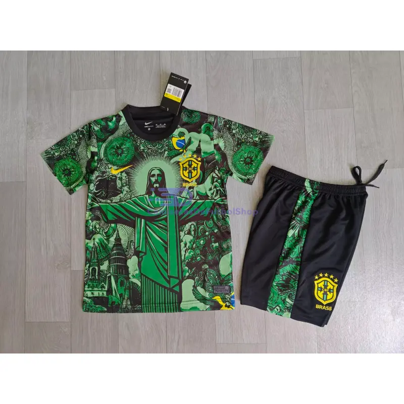 Camiseta Brasil 2025 Especial Edición Verde Niño Kit