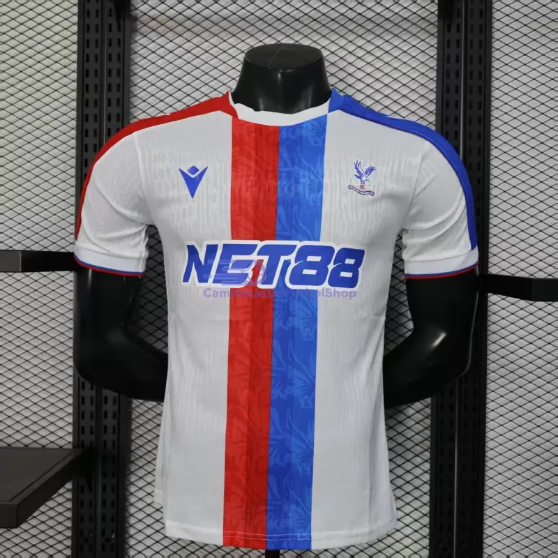 Camiseta Crystal Palace FC 2025/2026 2ª Equipación Blanco/Azul/Rojo (EDICIÓN JUGADOR)