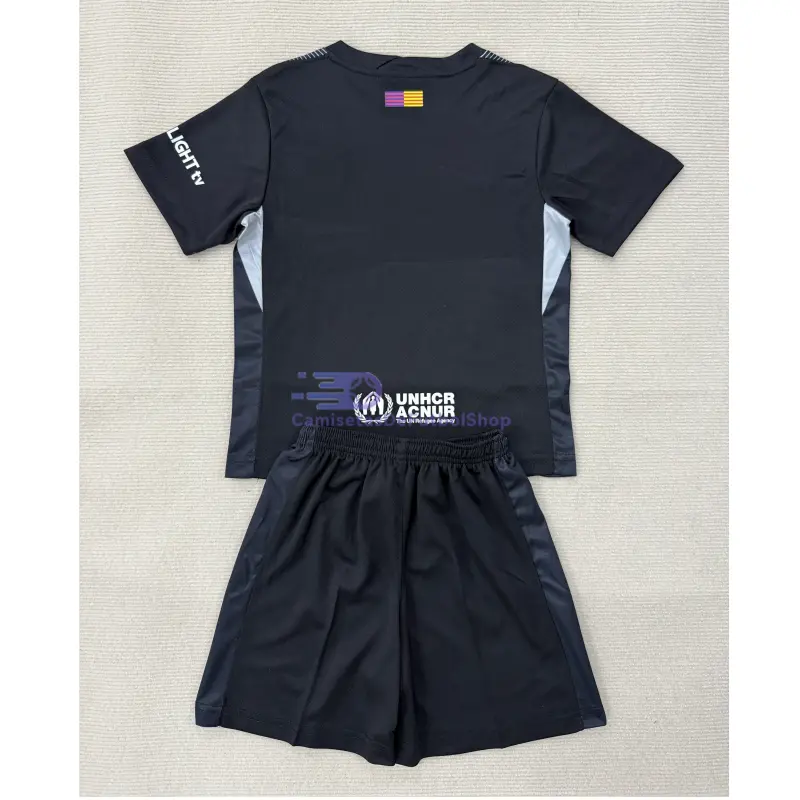 Camiseta de Portero Barcelona 2025/2026 Negro Niño Kit