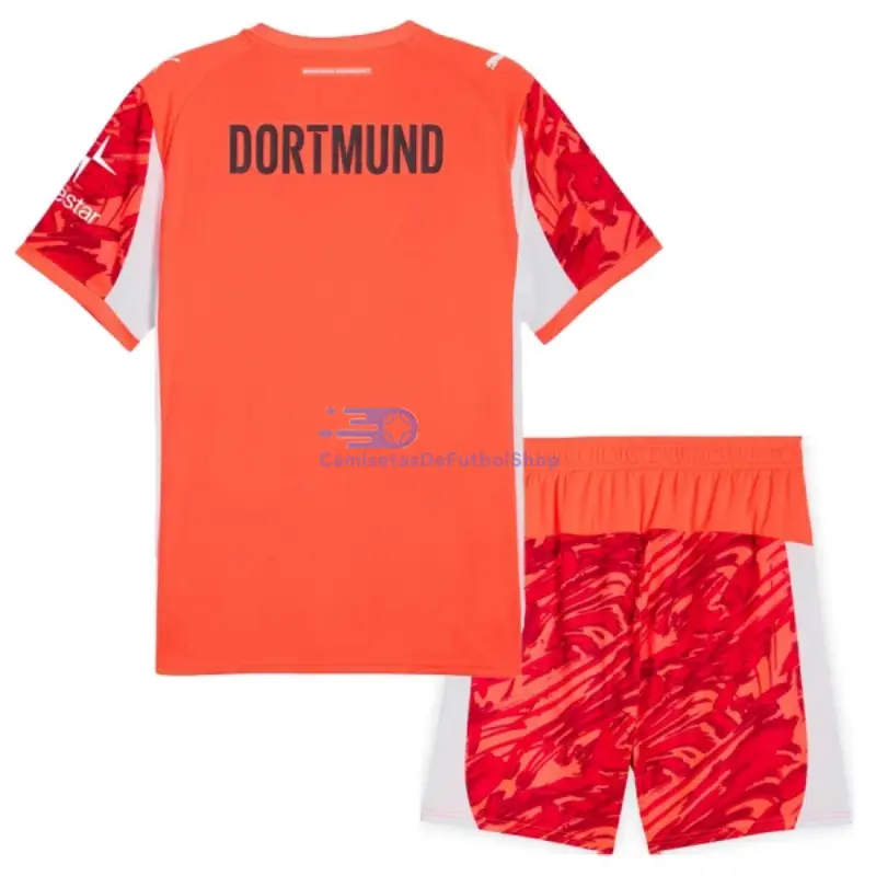 Camiseta de Portero Borussia Dortmund 2025/2026 Naranja Niño Kit