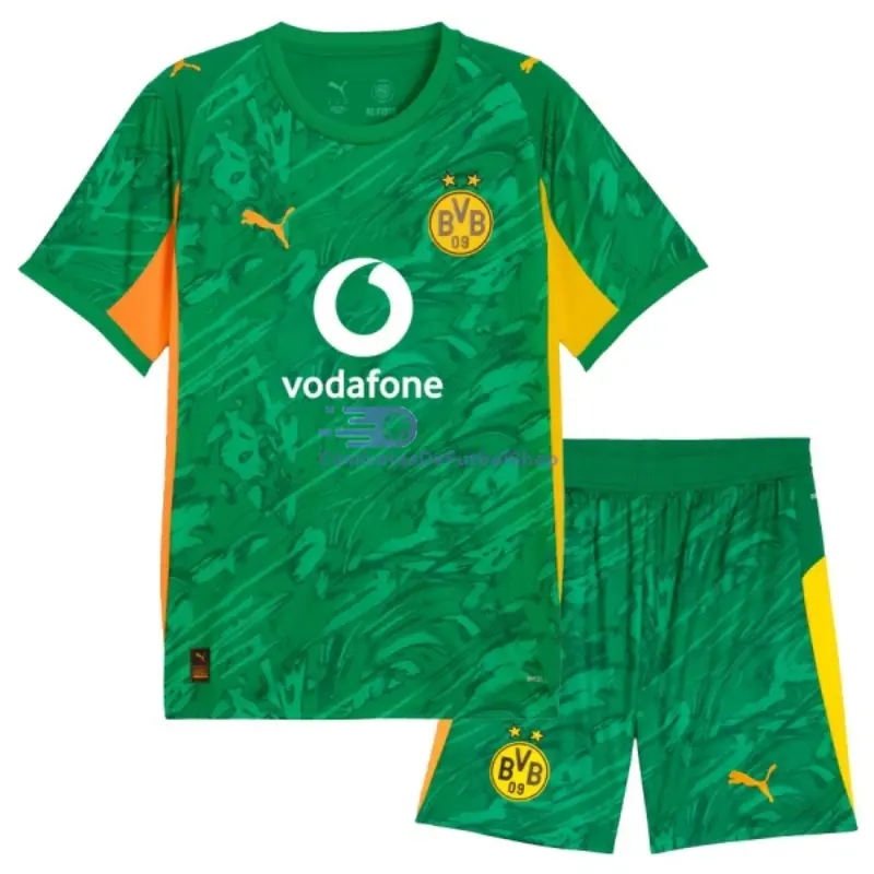 Camiseta de Portero Borussia Dortmund 2025/2026 Verde Niño Kit