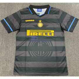 Camiseta Inter de Milan 3ª Equipación 1997/98 Gris/Negro