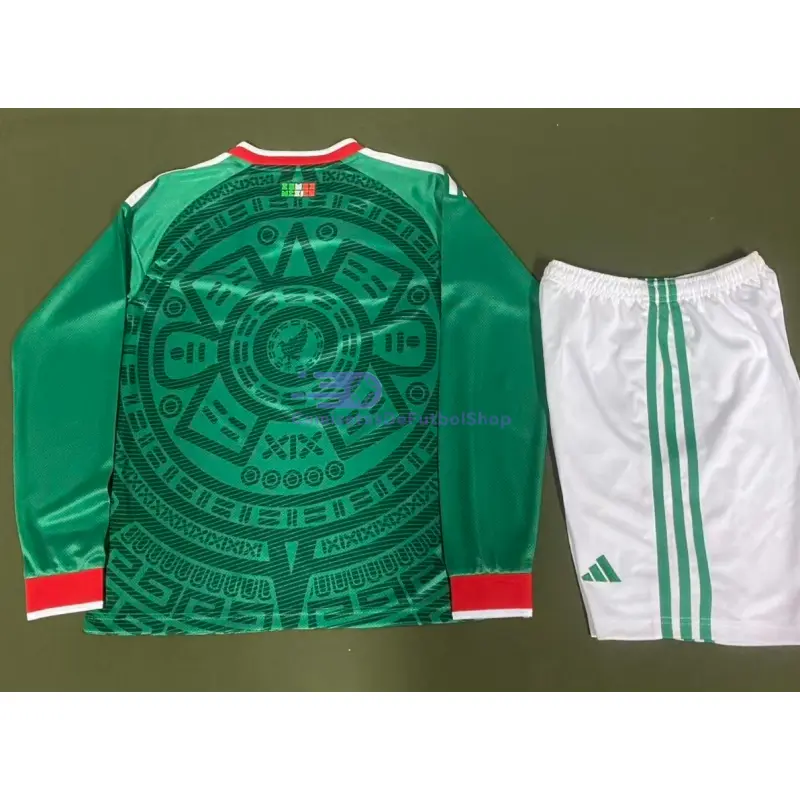 Camiseta México 2025/2026 1ª Equipación ML Verde Niño Kit