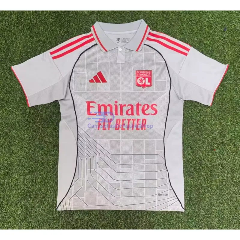 Camiseta Olympique De Lyon 2025/2026 3ª Equipación Gris