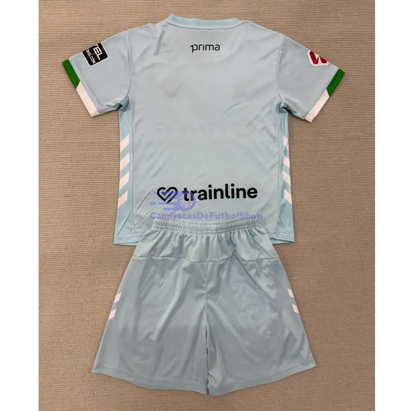 Camiseta Real Betis 2025/2026 2ª Equipación Azul Claro Niño Kit con Parche La Liga