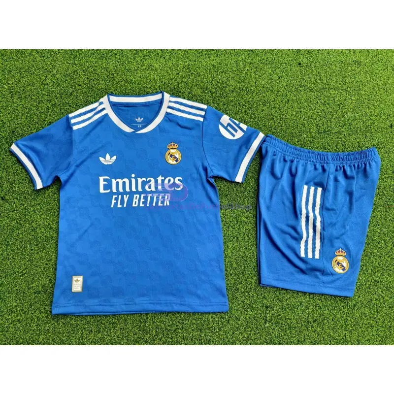 Camiseta Real Madrid 2025/2026 3ª Equipación Azul Niño Kit (EDICIÓN JUGADOR)