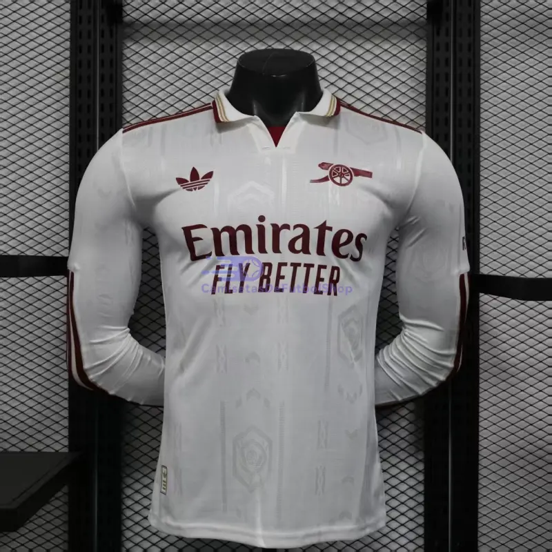 Camiseta Arsenal 2025/2026 3ª Equipación ML Blanco (EDICIÓN JUGADOR)