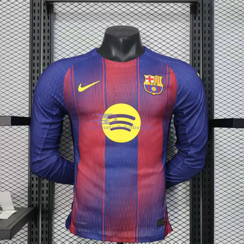 Camiseta Barcelona 2025/2026 1ª Equipación ML Rojo/Azul (EDICIÓN JUGADOR)