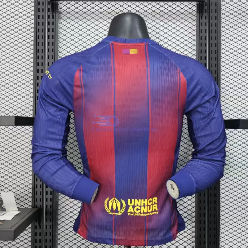 Camiseta Barcelona 2025/2026 1ª Equipación ML Rojo/Azul (EDICIÓN JUGADOR)