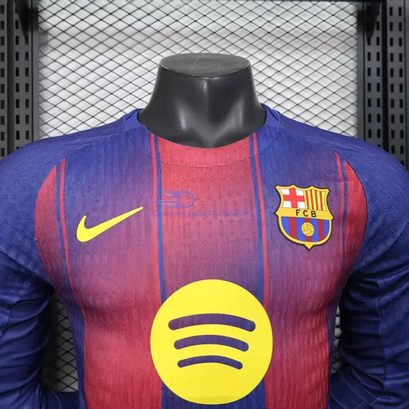 Camiseta Barcelona 2025/2026 1ª Equipación ML Rojo/Azul (EDICIÓN JUGADOR)
