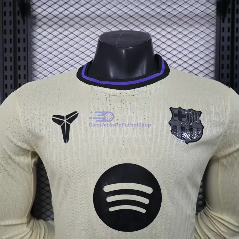 Camiseta Barcelona 2025/2026 2ª Equipación ML Oro (EDICIÓN JUGADOR)