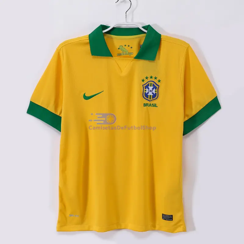 Camiseta Brasil 2013 1ª Equipación Retro Amarillo