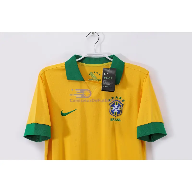 Camiseta Brasil 2013 1ª Equipación Retro Amarillo