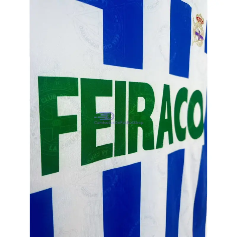 Camiseta Deportivo de La Coruña 1994/95 1ª Equipación Retro Blanco/Azul