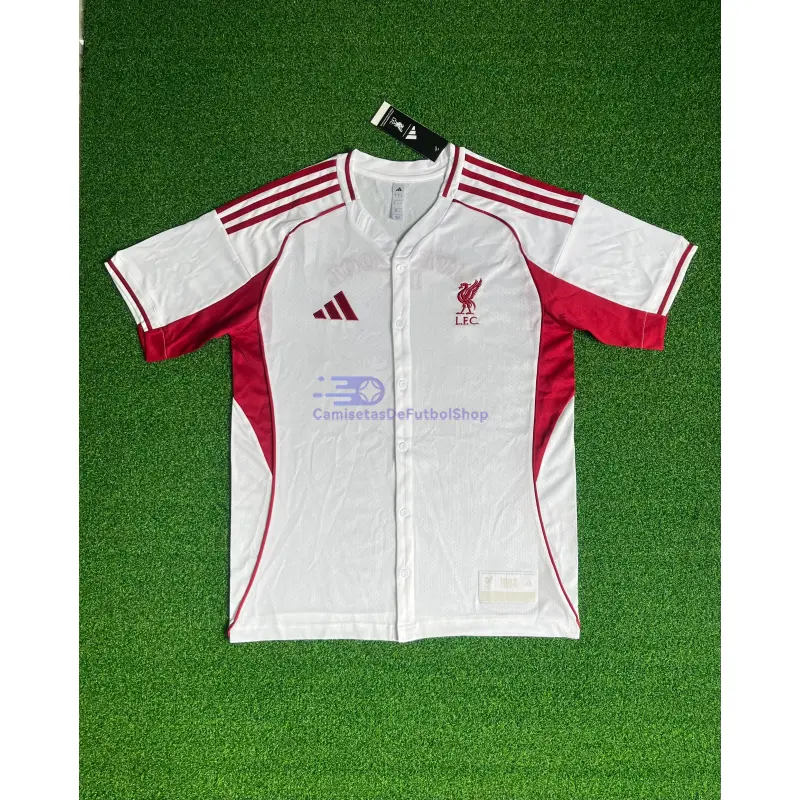 Camiseta Liverpool 2025/26 Baseball Shirt Blanco