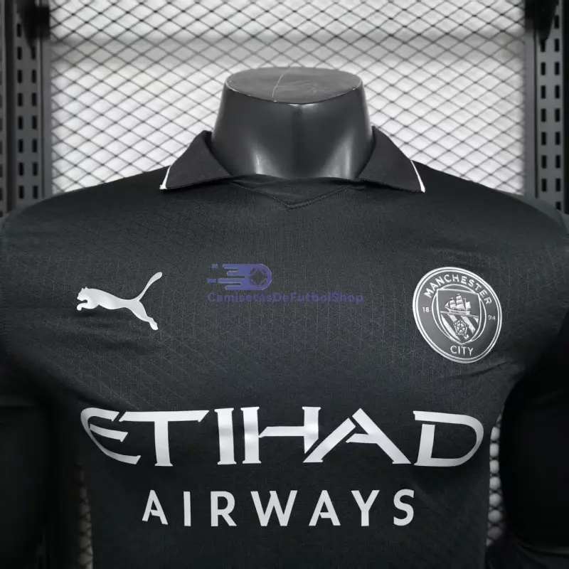Camiseta Manchester City 2025/2026 2ª Equipación ML Negro (EDICIÓN JUGADOR)