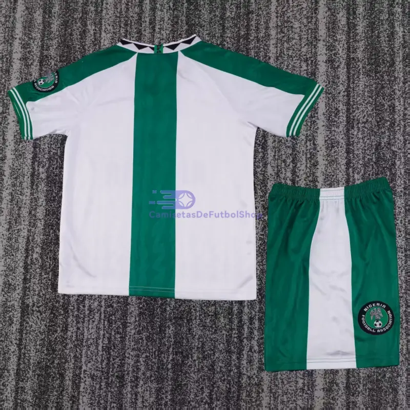 Camiseta Nigeria 1996 2ª Equipación Retro Blanco/Verde Niño Kit