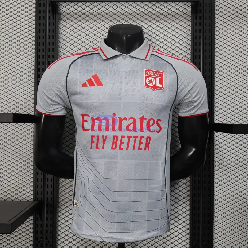 Camiseta Olympique De Lyon 2025/2026 3ª Equipación Gris (EDICIÓN JUGADOR)
