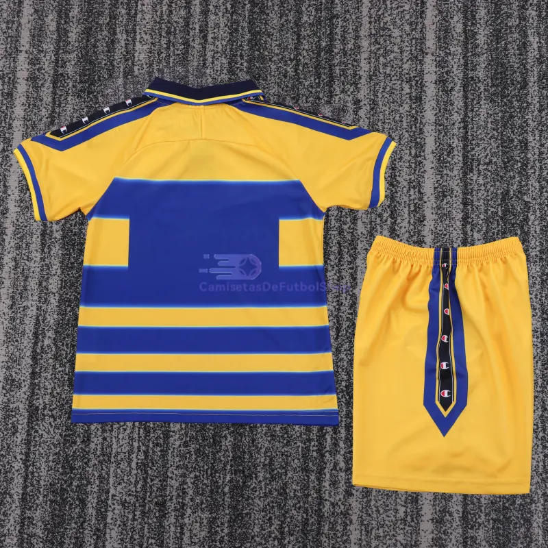 Camiseta Parma Calcio 1999/00 1ª Equipación Retro Amarillo/Azul Niño Kit