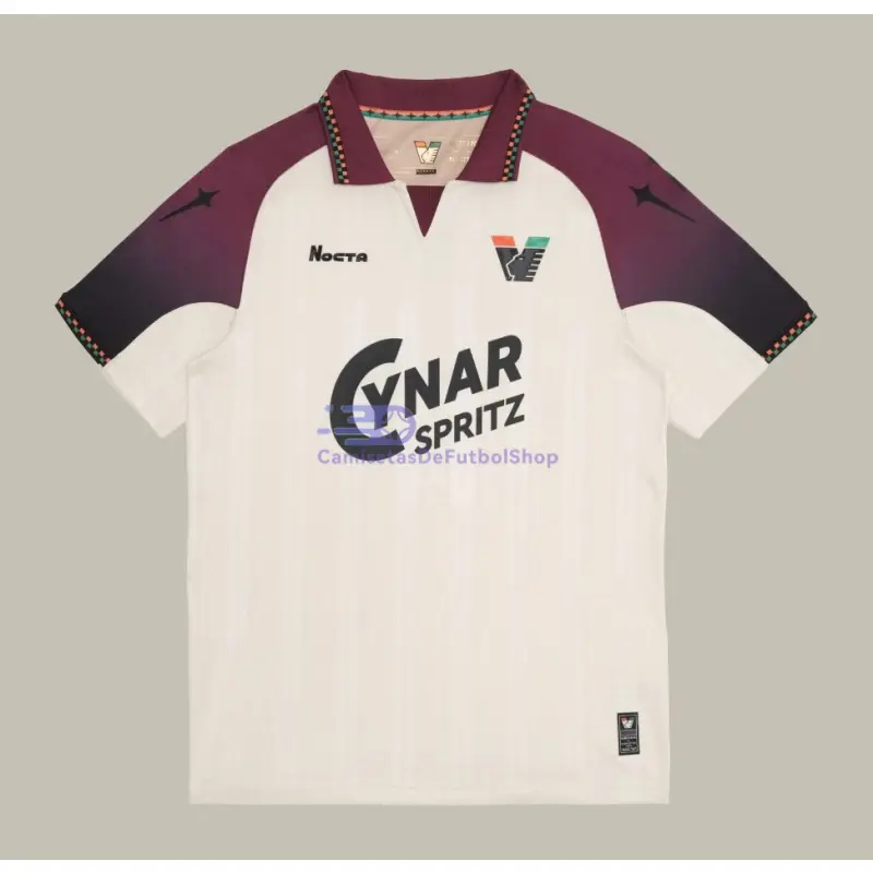 Camiseta Venezia FC 2025/2026 2ª Equipación Beige/Rojo Oscuro