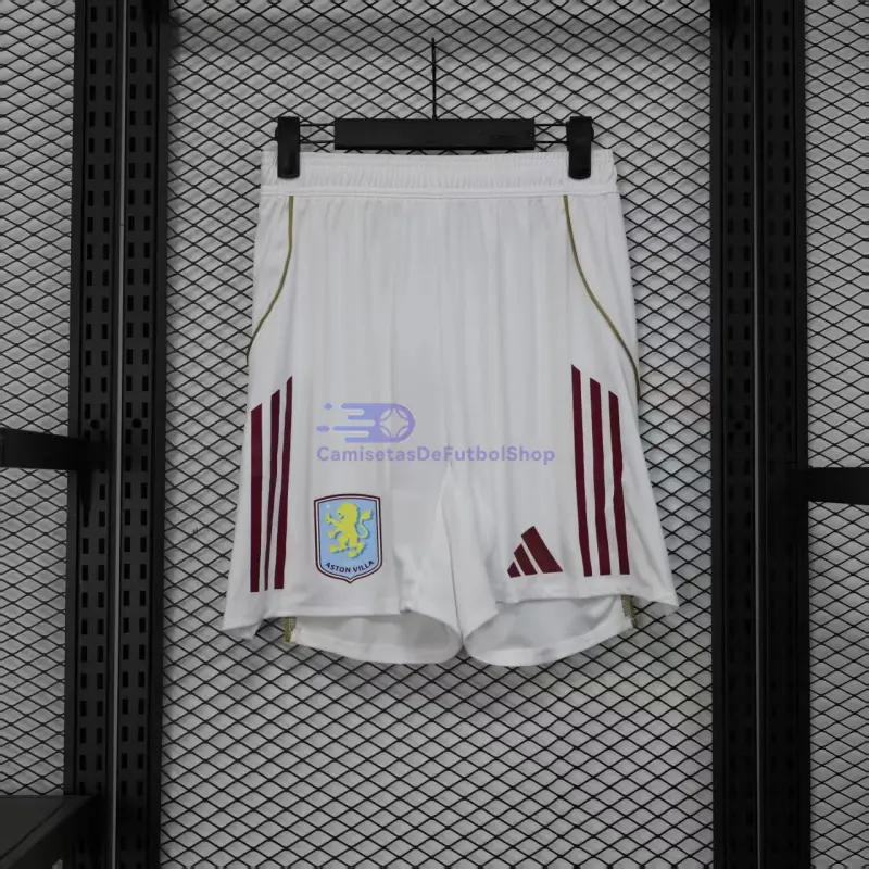 Pantalón Corto Aston Villa 2025/2026 1ª Equipación Blanco (EDICIÓN JUGADOR)